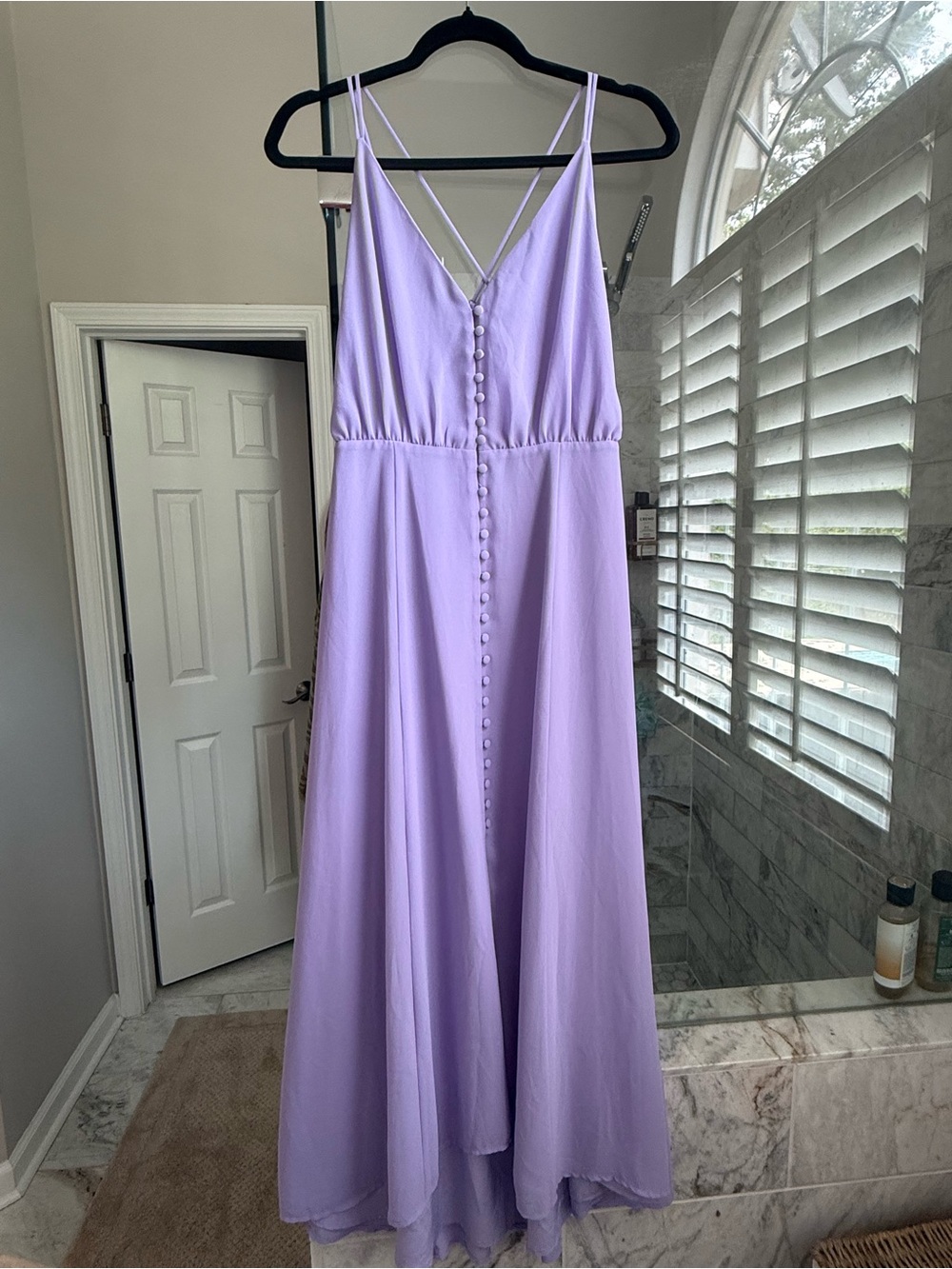 Naked Zebra Lavender Button-Front Maxi Dress